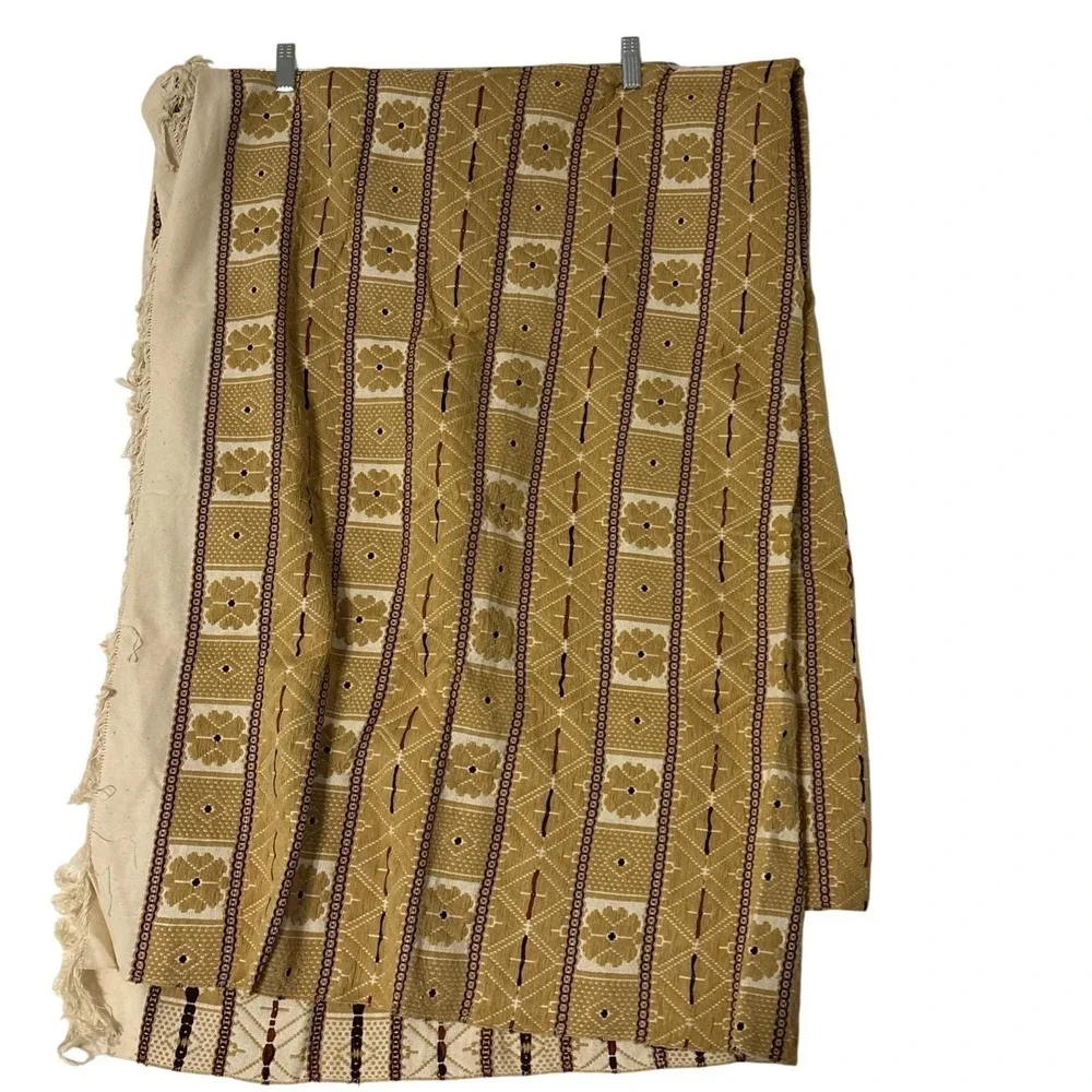 Vintage Rukotvorine Zagreb Croatian Hand Woven Blanket Throw Folk Motifs 1981
